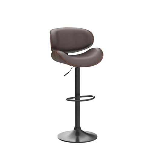 Modern Brown Bar Stools Set of 4 for Kitchen and Dining Room