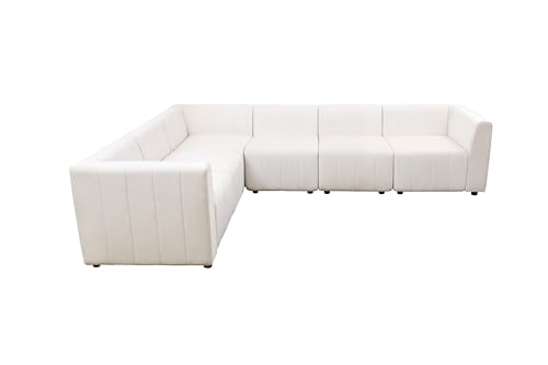 CDT MEDIA White Comfortable Sectional Sofa