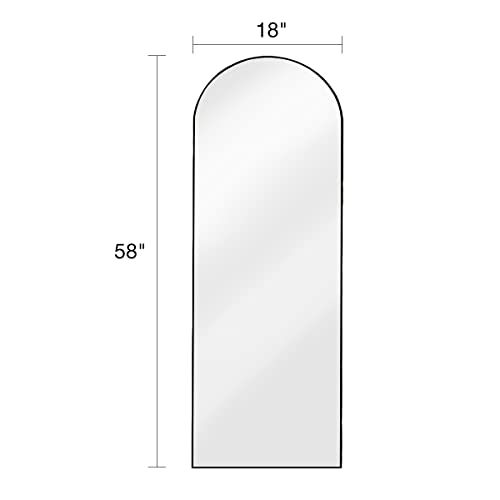 Large Black Arched Full Length Mirror for Bedroom
