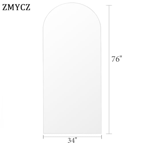 Arch Full Length Mirror with Stand for Bedroom - White