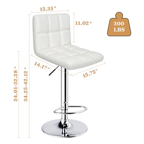 Swivel Barstools Set of 2, White