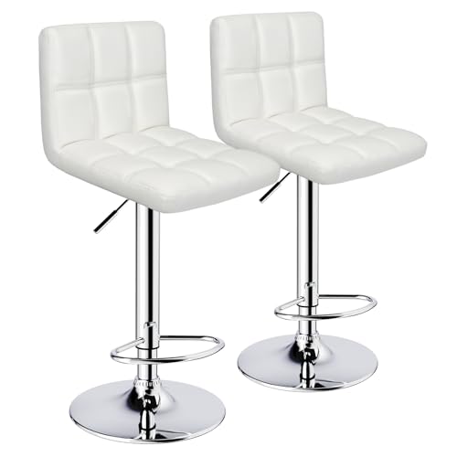 Swivel Barstools Set of 2, White