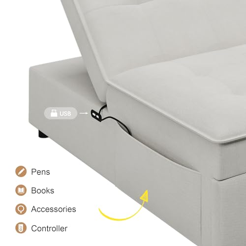 White CDT MEDIA Fairy Sofabed for Kids, 72.5x26.75x18