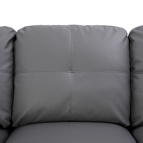 Dark Grey Leather Right Chaise Sofa by CDT MEDIA MZX-Niki-SF-00101-LWJ