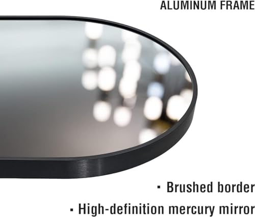 Full-Length Mirror with Stand, 70x26, Black