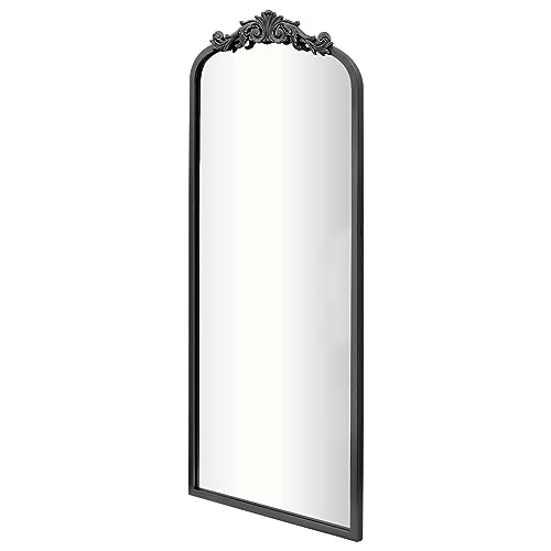 Elegant Antique Black Full-Length Wall Mirror for Entryway and Living Room