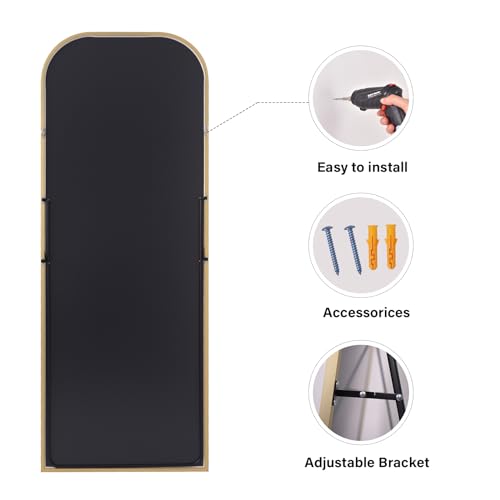 Gold Frame Full-Length Mirror for Living Room & Bedroom