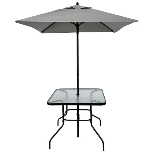 4-Person Metal Patio Furniture Set with Umbrella
