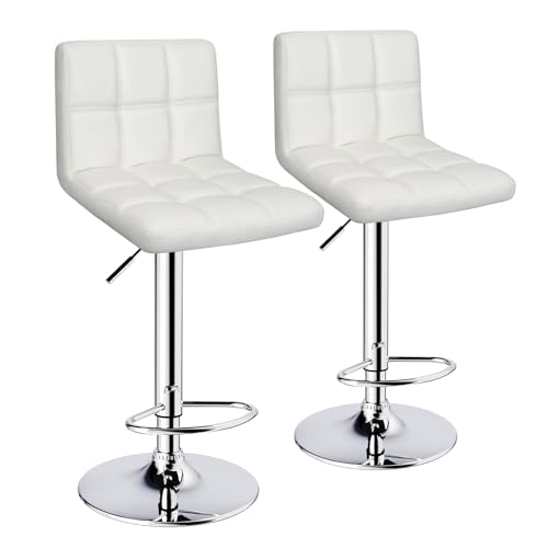Swivel Barstools Set of 2, White