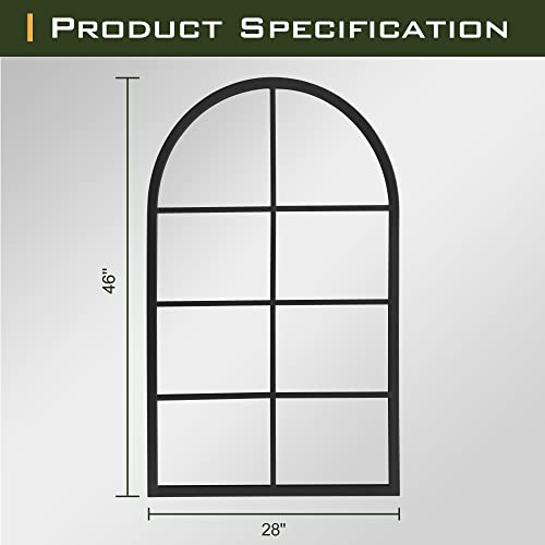 Designer Style Black Metal Frame Mirror for Living Room, Bedroom, and Bathroom