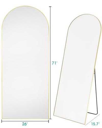 Oversized Gold Arched Mirror for Bedroom Decor