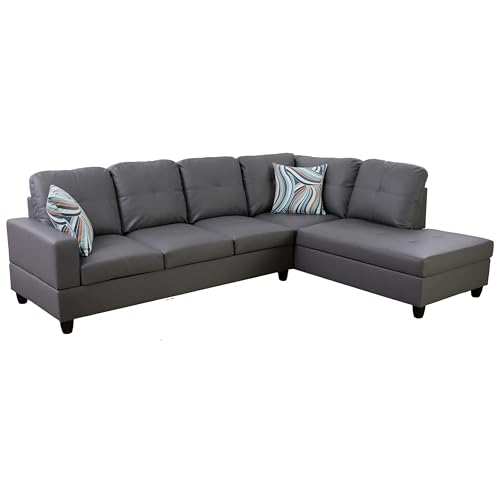 CDT MEDIA Dark Grey Sectional with Right Chaise