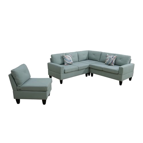 CDT MEDIA MZX-Emma 4-Piece Pale Green Sofa Set DX