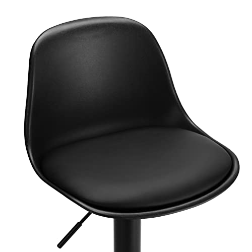 Set of 2 Swivel Barstools for Kitchen, Black