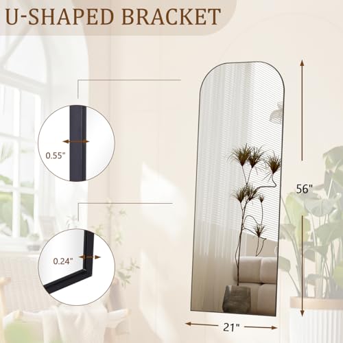 Black Full Length Mirror with Stand for Bedroom and Living Room