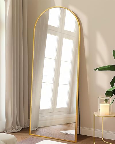 59x18 Arched Full Length Body Mirror - Gold, for Bedroom, Cloakroom, Living Room