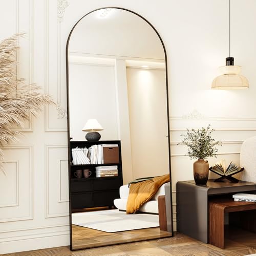 Black Arched Full Length Mirror - Free-Standing or Wall Mounted - 30x71