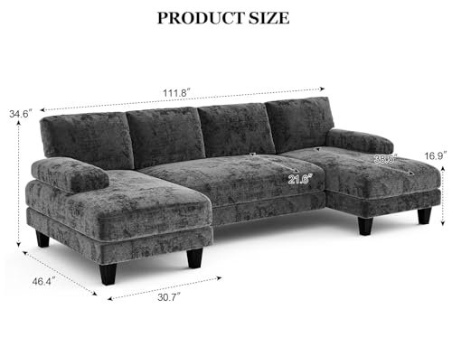 Large U-Shaped Sectional Sofa for Living Room
