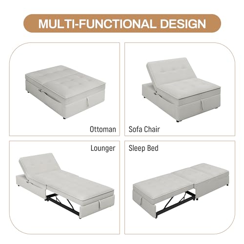 White CDT MEDIA Fairy Sofabed for Kids, 72.5x26.75x18