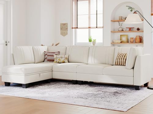 Luxury 4 Seater Velvet Sectional Sofa with Reversible Chaise and Convertible Ottoman
