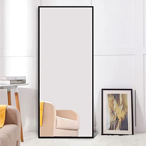 55 x 16 Full Length Mirror for Bedroom - Black