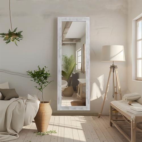 Rustic Farmhouse Full Length Mirror for Bedroom and Living Room, 64x21 Wood Frame Mirror