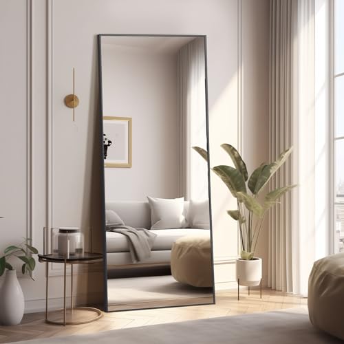 56x18 Full Length Mirror for Bedroom or Living Room - Black
