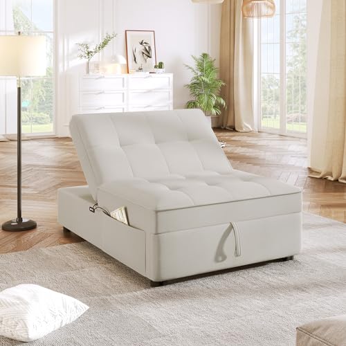 White CDT MEDIA Fairy Sofabed for Kids, 72.5x26.75x18