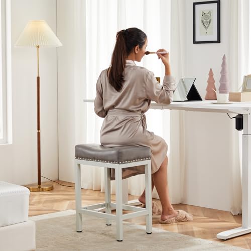 Modern Grey Bar Stools, Set of 4 for Kitchen Island