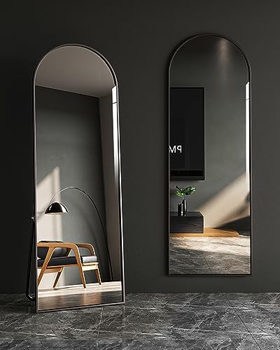 Large Black Arched Full Length Mirror for Bedroom