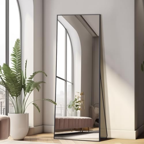 56x18 Full Length Mirror for Bedroom or Living Room - Black