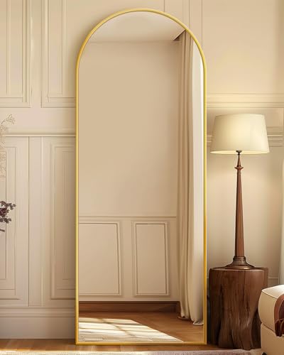 59x18 Arched Full Length Body Mirror - Gold, for Bedroom, Cloakroom, Living Room