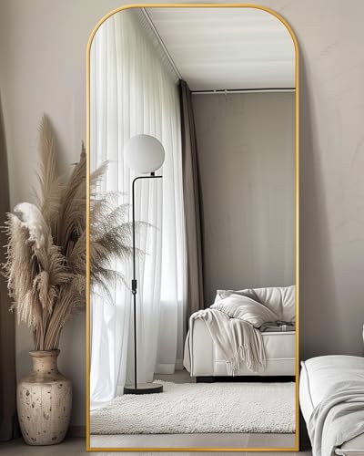 Full Length Gold Floor Mirror for Bedroom and Living Room