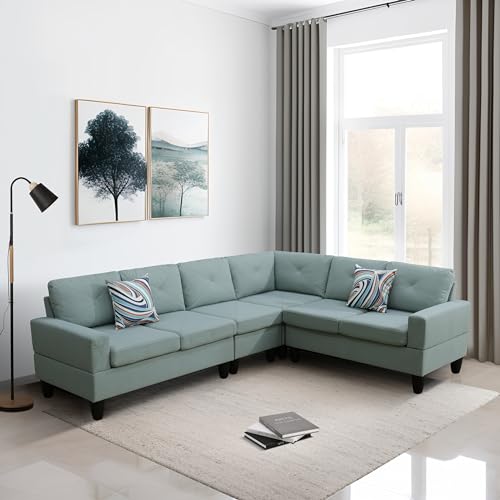4-Piece Pale Green Sofa Couch Set by CDT MEDIA MZX-Emma-SF-00059-DX (for Sofa Couch Buyers)