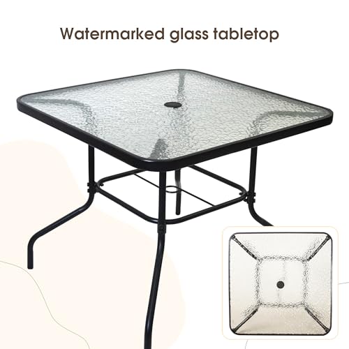 4-Person Metal Patio Furniture Set with Umbrella for Outdoor Spaces