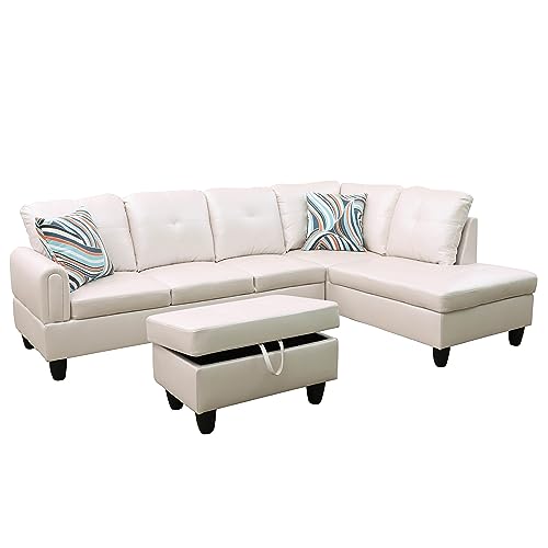 White Sectional Sofa for CDT MEDIA MZX-Bill-SS-00070-LWJ - R