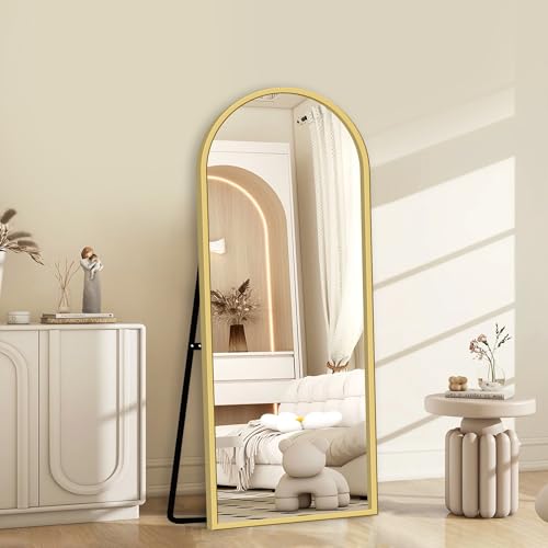 Full Length Arched Mirror with Stand for Bedroom, Living Room, Entryway - 56 x 18
