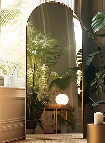 Oversized Gold Arched Mirror for Bedroom Decor
