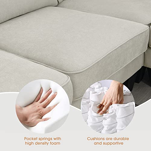 Modern U Shape Sectional Sofa for Living Spaces - Beige