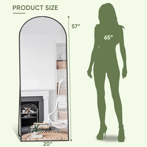 Black Full-Length Arched Body Mirror for bedrooms and living rooms