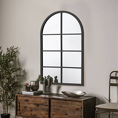 Designer Style Black Metal Frame Mirror for Living Room, Bedroom, and Bathroom