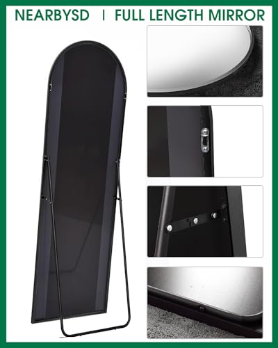 Black Arched Full Length Mirror for Bedroom or Dressing Room