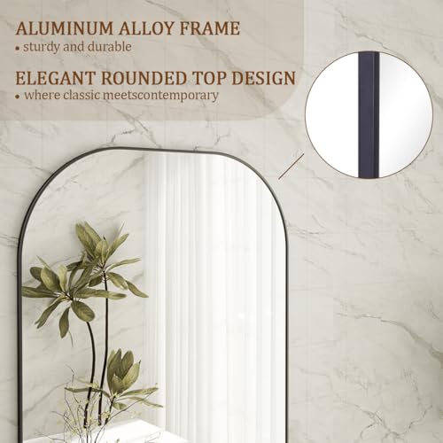 Black Full Length Mirror with Stand for Bedroom and Living Room