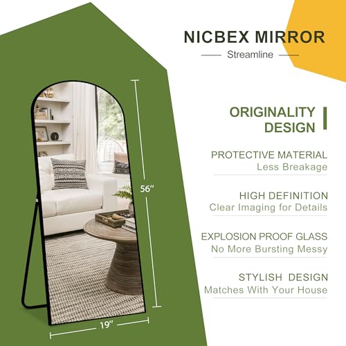 Full Length Mirror for Bedroom and Living Room - Free Standing or Wall-Mounted