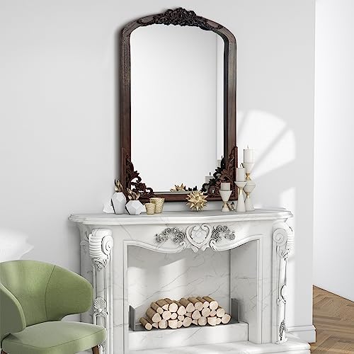 Vintage Wall-Mounted Mirror for Vanity and Dressing, 36 x 24 Solid Wood Frame