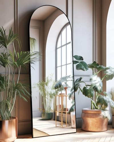 Large Black Arched Full Length Mirror for Bedroom