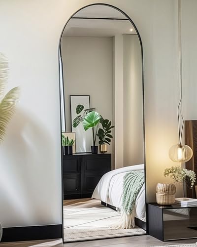 Black Arched Full Length Mirror for Bedroom or Dressing Room