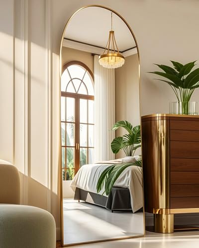 Gold Arched Full Length Mirror for Bedroom and Dressing Room