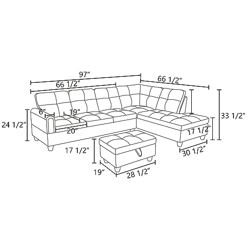 White Sectional Sofa for CDT MEDIA MZX-Bill-SS-00070-LWJ - R