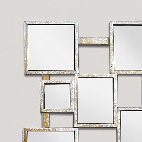 Silver 45×30 Inch Rectangular Accent Mirror for Living Rooms and Entryways
